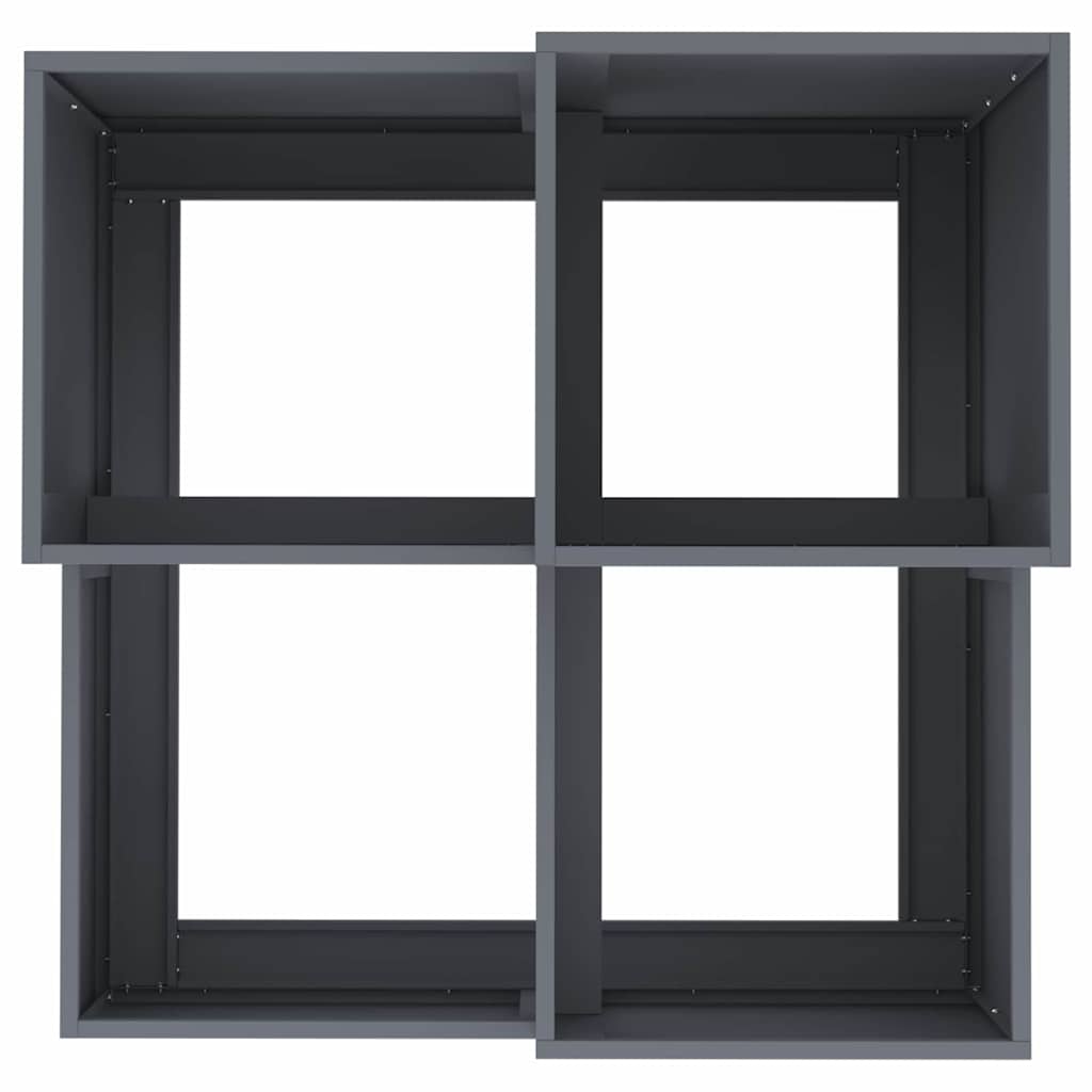 Vaso da giardino-Fioriera da Esterno-Contenitore per Piante Antracite 80 x 80 x 60 cm Acciaio