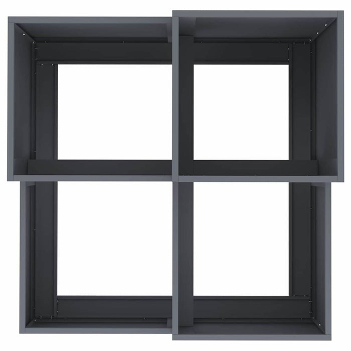 Vaso da giardino-Fioriera da Esterno-Contenitore per Piante Antracite 80 x 80 x 60 cm Acciaio