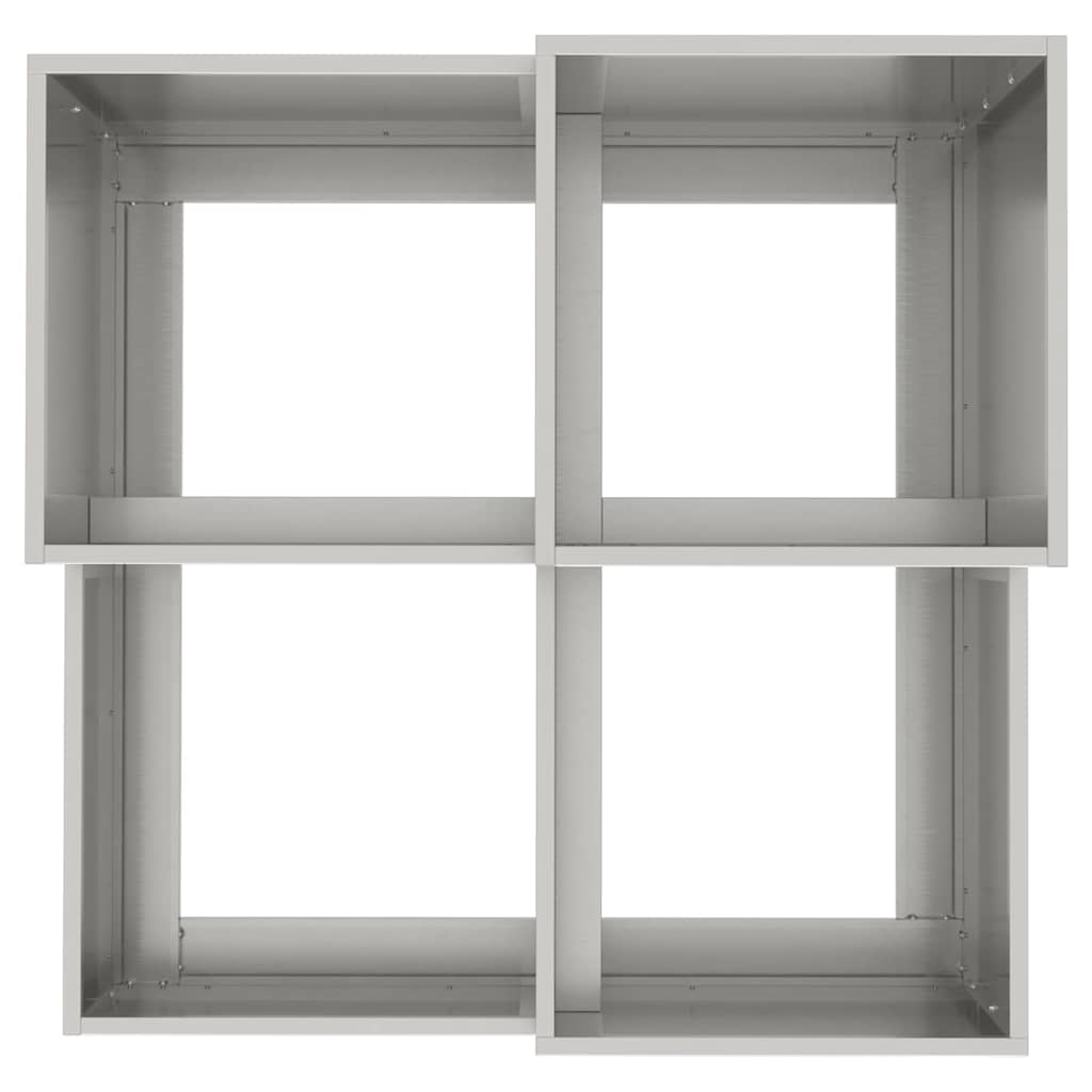 Vaso da giardino-Fioriera da Esterno-Contenitore per Piante Argento 80 x 80 x 60 cm Acciaio inossidabile