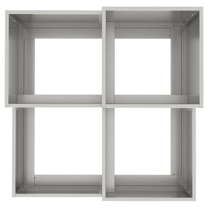 Vaso da giardino-Fioriera da Esterno-Contenitore per Piante Argento 80 x 80 x 60 cm Acciaio inossidabile