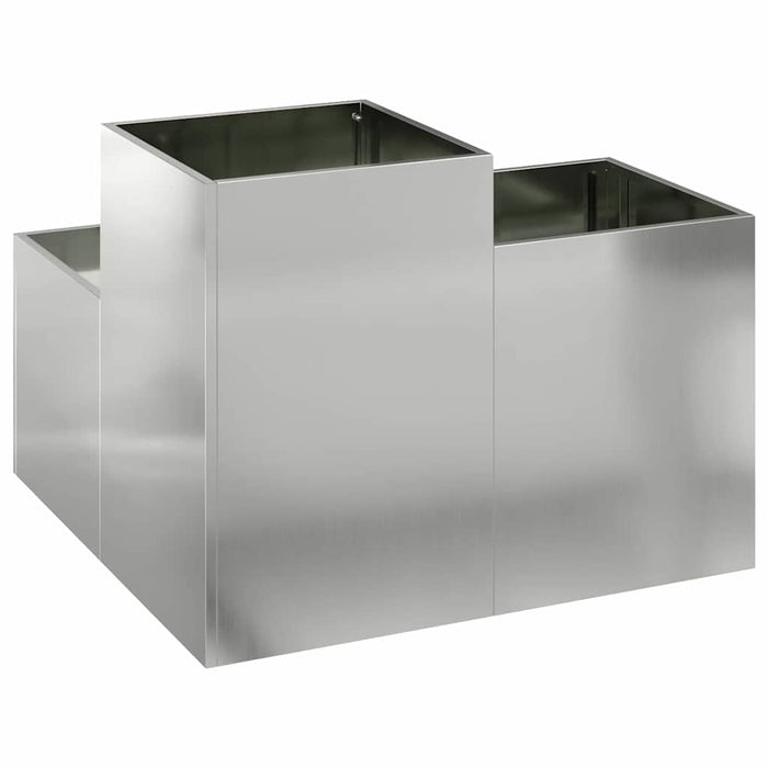 Vaso da giardino-Fioriera da Esterno-Contenitore per Piante Argento 80 x 80 x 60 cm Acciaio zincato