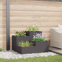 Vaso da giardino-Fioriera Esterno-Contenitore per Piante Nero 100 x 100 x 60 cm Acciaio