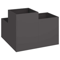 Vaso da giardino-Fioriera Esterno-Contenitore per Piante Nero 100 x 100 x 60 cm Acciaio
