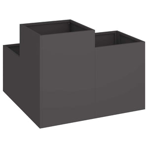 Vaso da giardino-Fioriera Esterno-Contenitore per Piante Nero 100 x 100 x 60 cm Acciaio