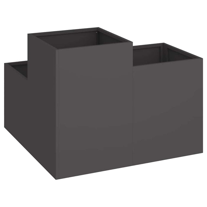 Vaso da giardino-Fioriera Esterno-Contenitore per Piante Nero 100 x 100 x 60 cm Acciaio
