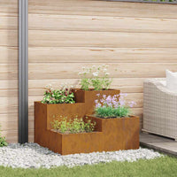 Vaso da giardino-Fioriera Esterno-Contenitore per Piante Ruggine 100 x 100 x 60 cm Acciaio CorTen