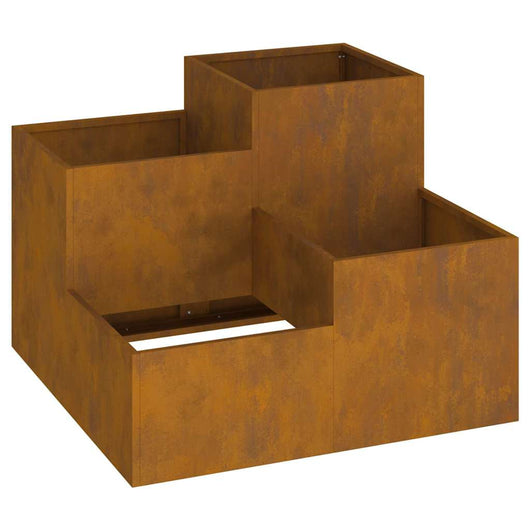 Vaso da giardino-Fioriera Esterno-Contenitore per Piante Ruggine 100 x 100 x 60 cm Acciaio CorTen