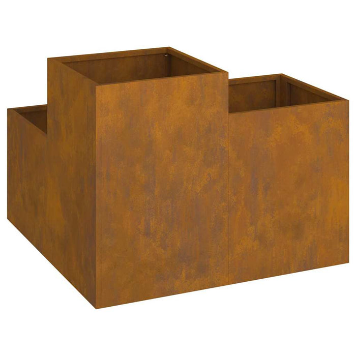 Vaso da giardino-Fioriera Esterno-Contenitore per Piante Ruggine 100 x 100 x 60 cm Acciaio CorTen