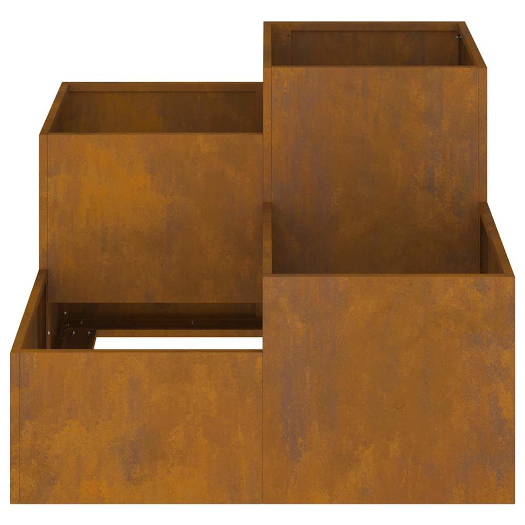 Vaso da giardino-Fioriera Esterno-Contenitore per Piante Ruggine 100 x 100 x 60 cm Acciaio CorTen