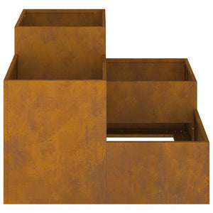 Vaso da giardino-Fioriera Esterno-Contenitore per Piante Ruggine 100 x 100 x 60 cm Acciaio CorTen