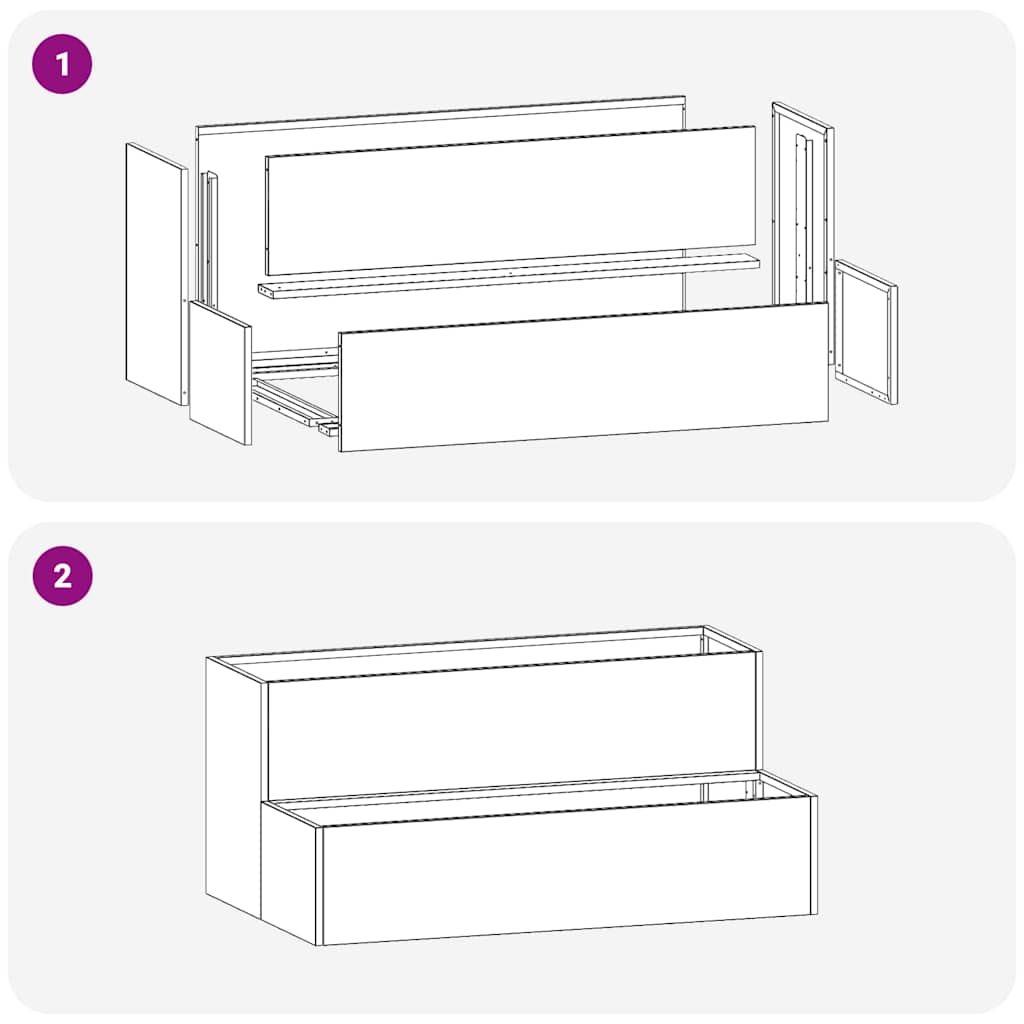 Vaso da giardino Nero 100 x 60 x 45 cm Acciaio 865869