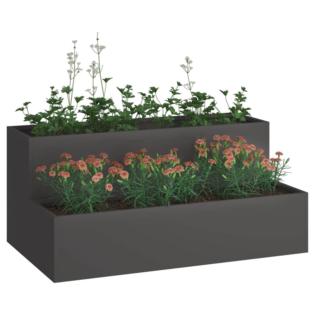 Vaso da giardino-Fioriera Esterno-Contenitore per Piante Nero 100 x 60 x 45 cm