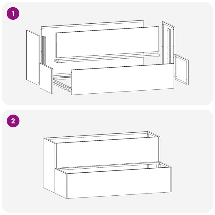 Vaso da giardino Bianco 100 x 60 x 45 cm Acciaio 865870