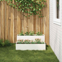 Vaso da giardino Bianco 100 x 60 x 45 cm Acciaio 865870