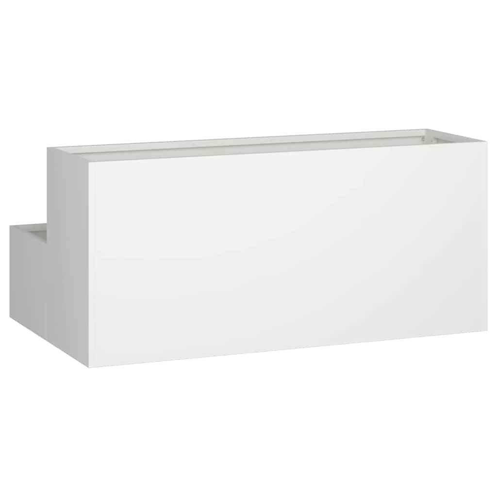 Vaso da giardino Bianco 100 x 60 x 45 cm Acciaio 865870
