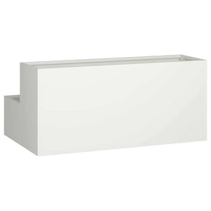 Vaso da giardino Bianco 100 x 60 x 45 cm Acciaio 865870