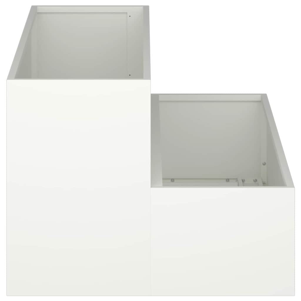 Vaso da giardino Bianco 100 x 60 x 45 cm Acciaio 865870