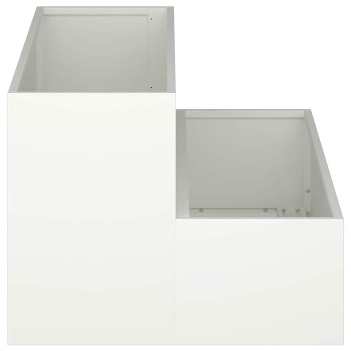 Vaso da giardino Bianco 100 x 60 x 45 cm Acciaio 865870