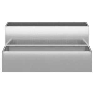 Vaso da giardino-Fioriera da Esterno-Contenitore per Piante Argento 100 x 60 x 45 cm Acciaio inossidabile