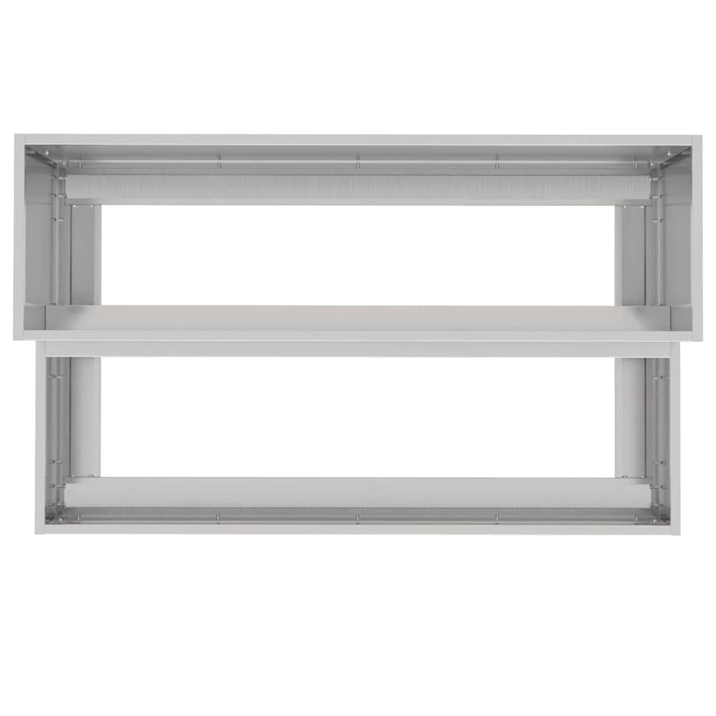 Vaso da giardino-Fioriera da Esterno-Contenitore per Piante Argento 100 x 60 x 45 cm Acciaio inossidabile