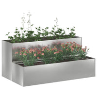 Vaso da giardino-Fioriera da Esterno-Contenitore per Piante Argento 100 x 60 x 45 cm Acciaio zincato
