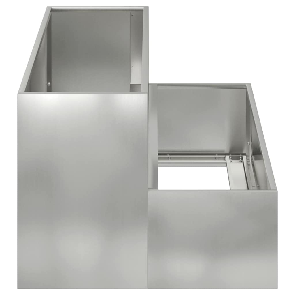 Vaso da giardino-Fioriera da Esterno-Contenitore per Piante Argento 100 x 60 x 45 cm Acciaio zincato