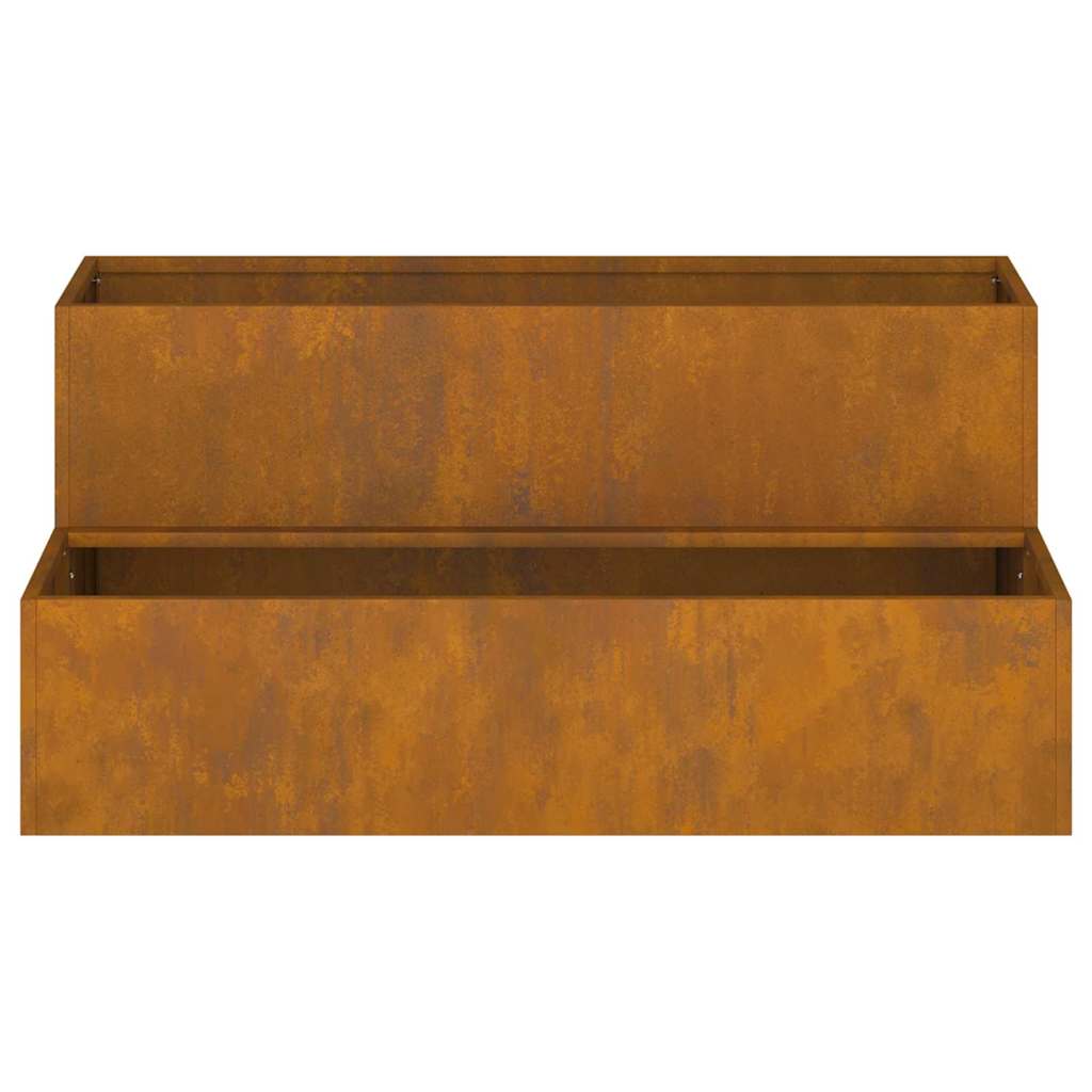 Vaso da giardino-Fioriera Esterno-Contenitore per Piante Ruggine 100 x 60 x 45 cm Acciaio CorTen