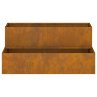 Vaso da giardino-Fioriera Esterno-Contenitore per Piante Ruggine 100 x 60 x 45 cm Acciaio CorTen