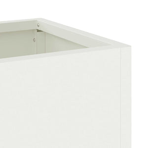 Vaso da Giardino Rialzato Bianco 100 x 26 x 82 cm Acciaio 865877