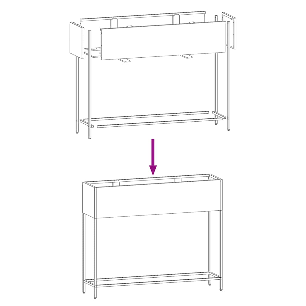 Vaso da Giardino Rialzato Bianco 100 x 26 x 82 cm Acciaio 865877
