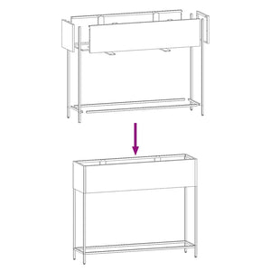 Vaso da Giardino Rialzato Bianco 100 x 26 x 82 cm Acciaio 865877