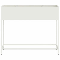 Vaso da Giardino Rialzato Bianco 100 x 26 x 82 cm Acciaio 865877