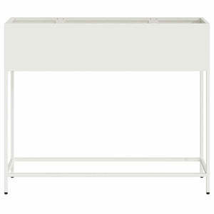 Vaso da Giardino Rialzato Bianco 100 x 26 x 82 cm Acciaio 865877