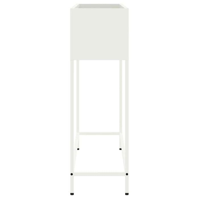 Vaso da Giardino Rialzato Bianco 100 x 26 x 82 cm Acciaio 865877
