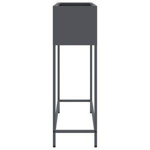 Vaso da giardino-Fioriera Esterno-Contenitore per Piante Rialzato Antracite 100 x 26 x 82 cm Acciaio