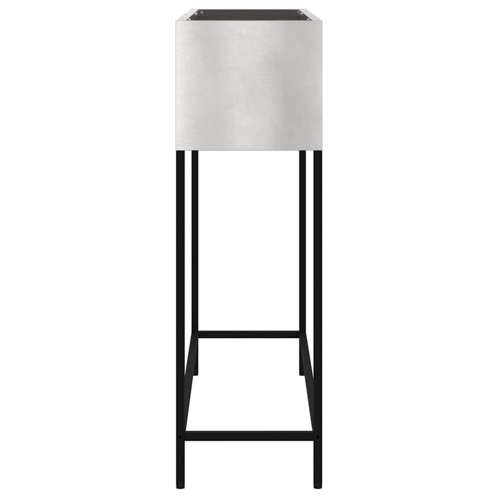 Vaso da giardino-Fioriera Esterno-Contenitore per Piante Rialzato Argento 100 x 26 x 82 cm 197114