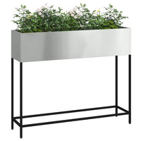 Vaso da giardino-Fioriera Esterno-Contenitore per Piante Rialzato Argento 100 x 26 x 82 cm 914072