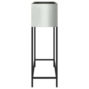 Vaso da giardino-Fioriera Esterno-Contenitore per Piante Rialzato Argento 100 x 26 x 82 cm 914072