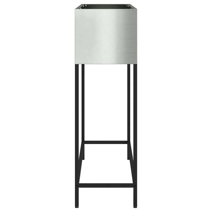 Vaso da giardino-Fioriera Esterno-Contenitore per Piante Rialzato Argento 100 x 26 x 82 cm 914072