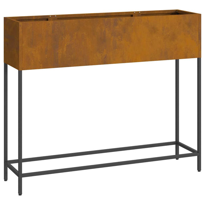 Vaso da giardino-Fioriera Esterno-Contenitore per Piante Rialzato Ruggine 100 x 26 x 82 cm