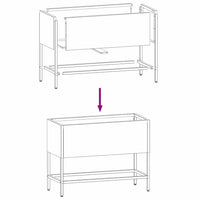 Vaso da Giardino Rialzato Nero 60 x 26 x 45 cm Acciaio 865883