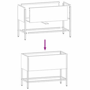 Vaso da Giardino Rialzato Nero 60 x 26 x 45 cm Acciaio 865883