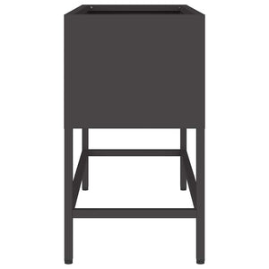 Vaso da Giardino Rialzato Nero 60 x 26 x 45 cm Acciaio 865883