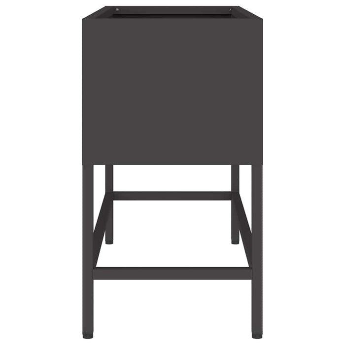 Vaso da Giardino Rialzato Nero 60 x 26 x 45 cm Acciaio 865883