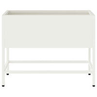 Vaso da Giardino Rialzato Bianco 60 x 26 x 45 cm Acciaio 865884