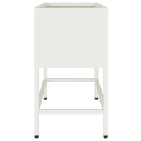 Vaso da Giardino Rialzato Bianco 60 x 26 x 45 cm Acciaio 865884