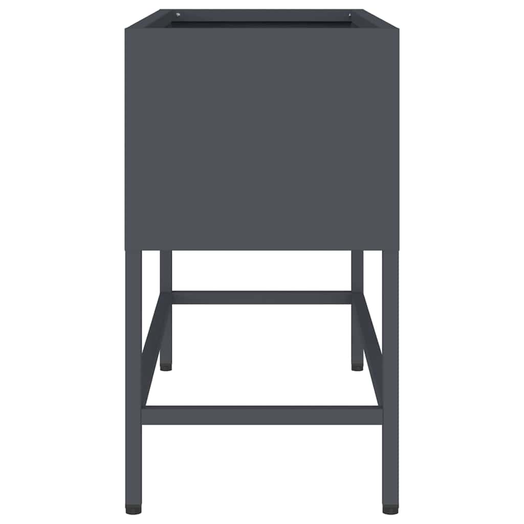 Vaso da Giardino Rialzato Antracite 60 x 26 x 45 cm Acciaio 865885