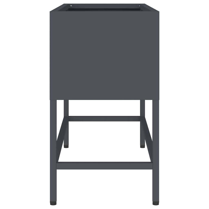 Vaso da Giardino Rialzato Antracite 60 x 26 x 45 cm Acciaio 865885