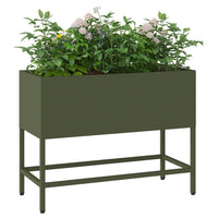 vidaXL Vaso da Giardino Rialzato Oliver verde 60 x 26 x 45 cm Acciaio