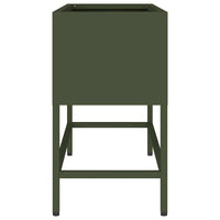 Vaso da Giardino Rialzato Oliver verde 60 x 26 x 45 cm Acciaio 865886